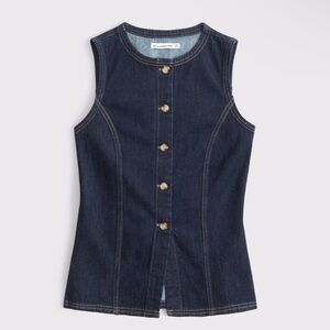 NWT Abercrombie Denim Vest – Dark Denim